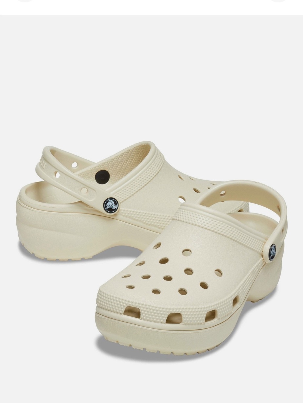 CROCS Classic Platform Clogs in Cream